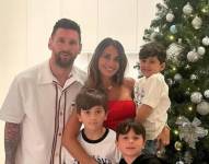 Messi junto a su familia.