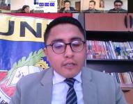 Andrés Quishpe, de la UNE, expone sus argumentos contra la Ley de Integridad Pública.