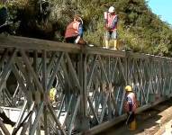 Un puente provisional en la vía Baños-Puyo se prevé que se instale este fin de semana