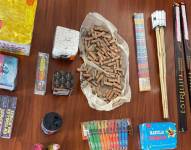 Decomiso de material pirotécnico en Quito.