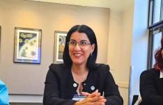 Gilda Alcívar durante un evento académico.