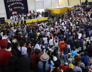 Autoridades del Gobierno durante un evento en Imbabura el 24 de septiembre.