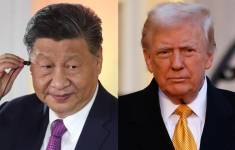El presidente de China, Xi Jinping (i), y el presidente de EE.UU., Donald Trump.