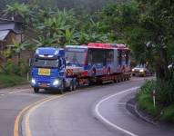 El trolebús eléctrico rumbo a la ciudad de Quito.