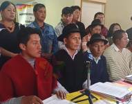 Foto de los representantes del Movimiento Indígena de Tungurahua.
