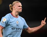 El delantero noruego del Manchester City Erling Haaland marcó el tercer tanto de los ciudadanos en la victoria sobre Arsenal.