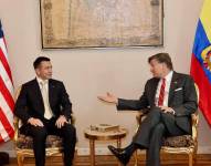 Encuentro entre Daniel Noboa y Christopher Landau.