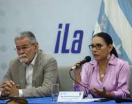 Guayaquil. - La presidenta del Consejo Nacional Electoral, Diana Atamaint, y el vicepresidente del organismo, Enrique Pita, estuvieron en la rueda de prensa ofrecida en la Delegación Provincial Electoral del Guayas.
