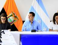 Daniel Noboa durante reunión de gabinete.