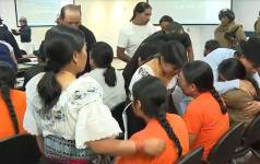 Detenidos durante en paro nacional en Otavalo.