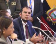 Harold Burbano, ministro de Trabajo, en la Comisión de Fiscalización este 21 de noviembre de 2025.
