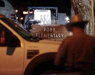 Vista de la escuela Robb de Uvalde, Texas, el 24 de mayo de 2022, escena de un tiroteo.