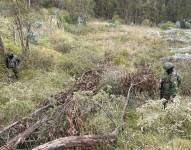 Lugar donde se abandonaron las minas antipersonales.