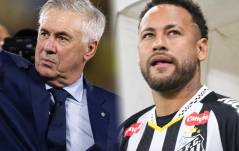 Carlo Ancelotti y Neymar.