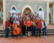 Miembros de la Orquesta Sinfónica Juvenil José Joaquín de Olmedo.
