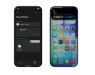 Captura de un celular Android enviando un archivo a un iPhone por medio de Quick Share y AirDrop.