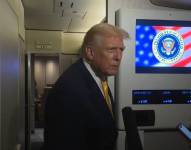 Donald Trump a bordo del Air Force One