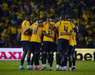 Jugadores de la selección de Ecuador previo al partido ante Brasil por la fecha 15 de las Eliminatorias