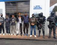 Detención de los acusados de robar un camión de gas en Riobamba.