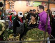 Revisión de productos en un mercado de Pichincha.