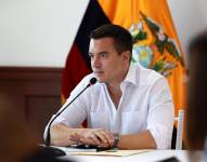 Imagen de Daniel Noboa, presidente de Ecuador, en una sesión de gabinete en Guayaquil.