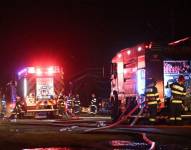 Los bomberos de Rumania a su llegada al lugar de los hechos