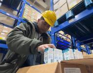 Cajas de medicinas listas para su distribución.