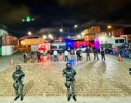 Bloques de cocaína incautada en el Puerto Marítimo de Guayaquil, Ecuador.