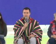 El presidente Daniel Noboa durante un evento en Cotopaxi.