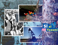 Collage sobre la explotación al territorio Yasuní. Foto: Ecuavisa Digital
