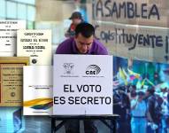 El presidente Daniel Noboa durante una elección.