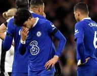 Jugadores del Chelsea, lamentando la derrota.