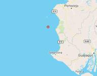 Registro del sismo en las costas de Manabí.