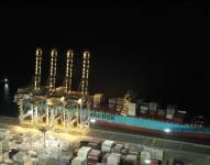 Imagen de la naviera Maersk en el puerto de Posorja DP World.