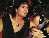 Alec John Such cuando formaba parte de la banda Bon Jovi en los 80.