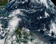 Fotografía satelital cedida donde se muestra la localización la tormenta tropical Melissa.
