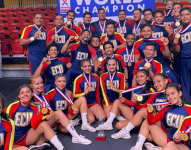 Team Ecuador Coed élite, ganó la medalla de oro en el Campeonato Mundial de Cheerleaders, logrando una rutina perfecta.