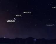 El 23 de junio podrá verse a la Luna sumándose a la conjunción de los planetas.