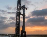 Starship momentos antes de su despegue en la prueba de SpaceX