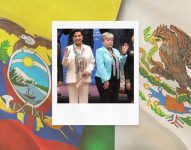 La canciller de Ecuador, Gabriela Sommerfeld; y Alicia Bárcena, Secretaría de Relaciones Exteriores de México.
