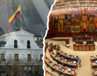 Imagen referencial del Palacio de Carondelet (izq.) y del Pleno de la Asamblea Nacional (der.).