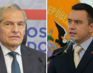 Fernando Muñoz, juez del Tribunal Contencioso Electoral, y Daniel Noboa, presidente de la República.