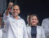 Imagen de Byron Joza, excandidato a la alcaldía de Portoviejo, en cierre de campaña.
