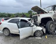 Foto de un siniestro de tránsito en la vía Panamericana en El Oro.
