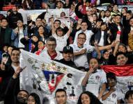 Imagen referencial de los hinchas de Liga de Quito en el estadio Rodrigo Paz Delgado