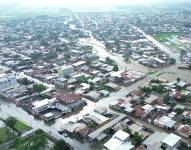 Tomas de dron de las inundaciones de Milagro.