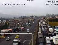 La congestión se registra en el sentido norte-sur, de la Panamericana Sur.