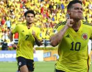 James Rodríguez, celebrando su gol.