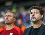 Mauricio Pochettino en el partido frente a Ecuador.