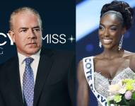 Raúl Rocha, presidente de Miss Universo, y Olivia Yacé, Miss Universo Costa de Marfil.